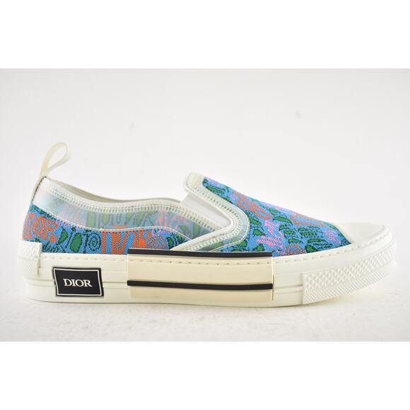 Dior Mens B23 Shawn Stussy Multicolor Logo Low Top Slip On Flat Sneaker 44 11 - Picture 2 of 13